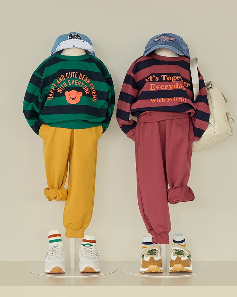 Bộ đồ dài dáng rộng vải nỉ da cá cotton bé trai và bé gái U1279