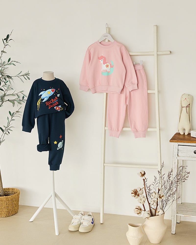 Bộ đồ dài dáng rộng cotton mịn bé gái U1282