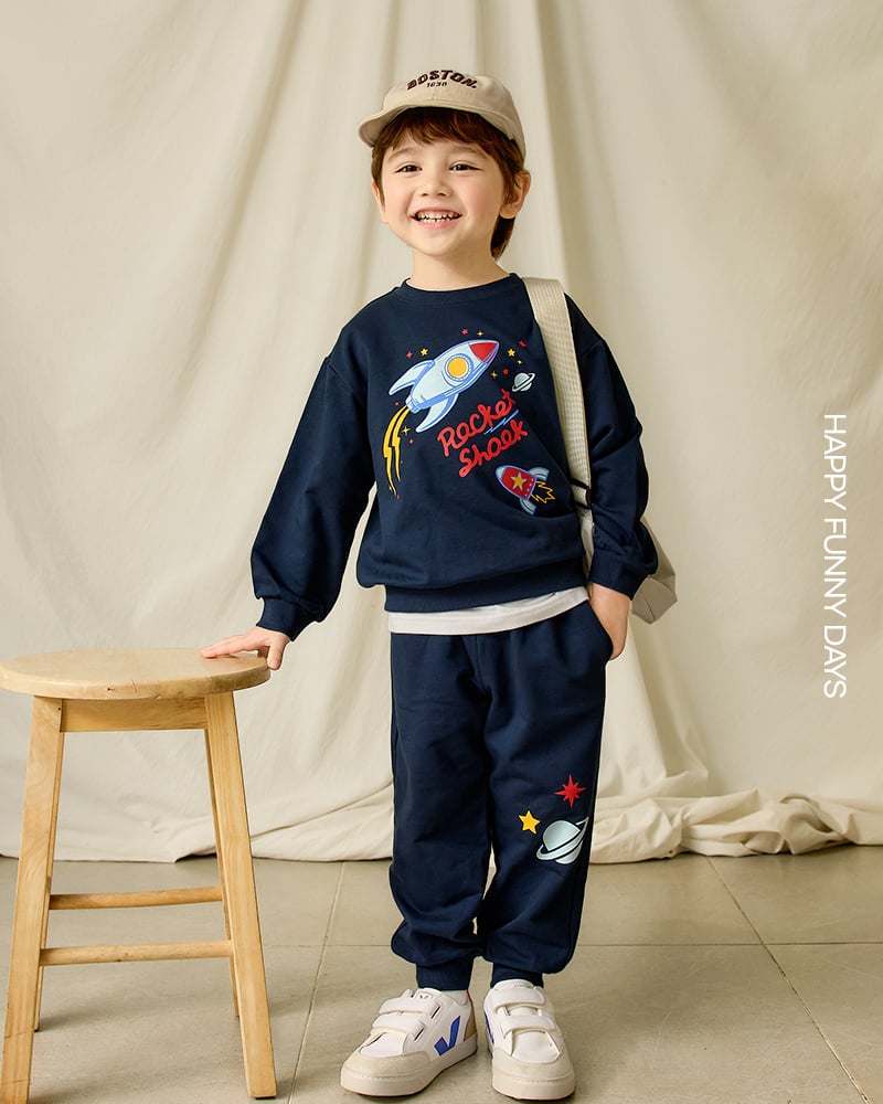 Bộ đồ dài dáng rộng cotton mịn bé trai U1281