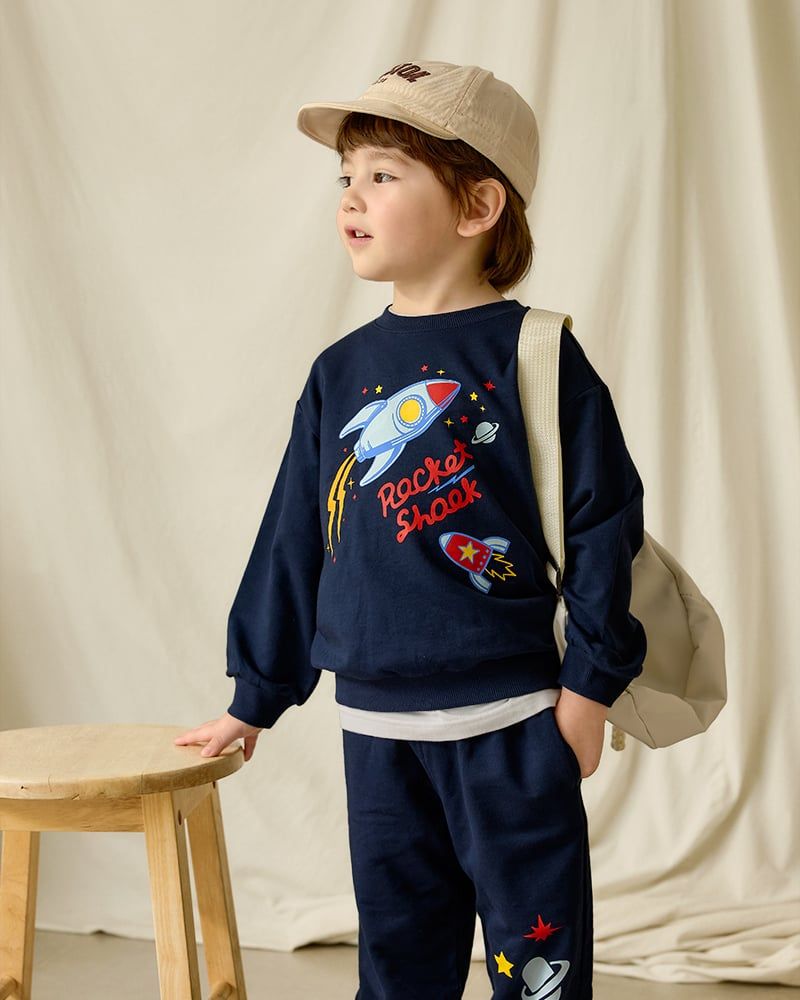 Bộ đồ dài dáng rộng cotton mịn bé trai U1281