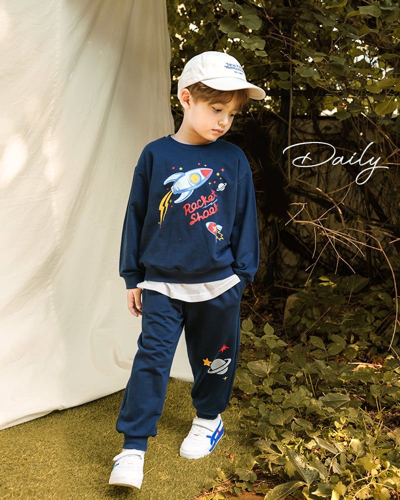 Bộ đồ dài dáng rộng cotton mịn bé trai U1281