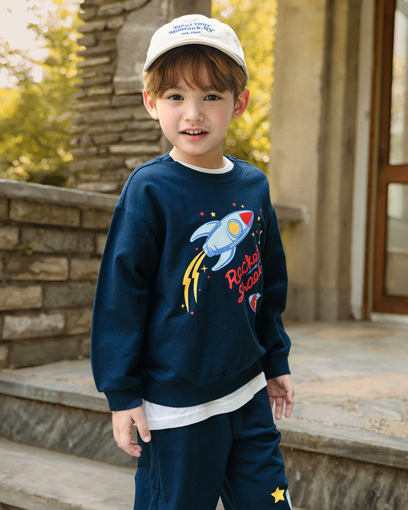 Bộ đồ dài dáng rộng cotton mịn bé trai U1281