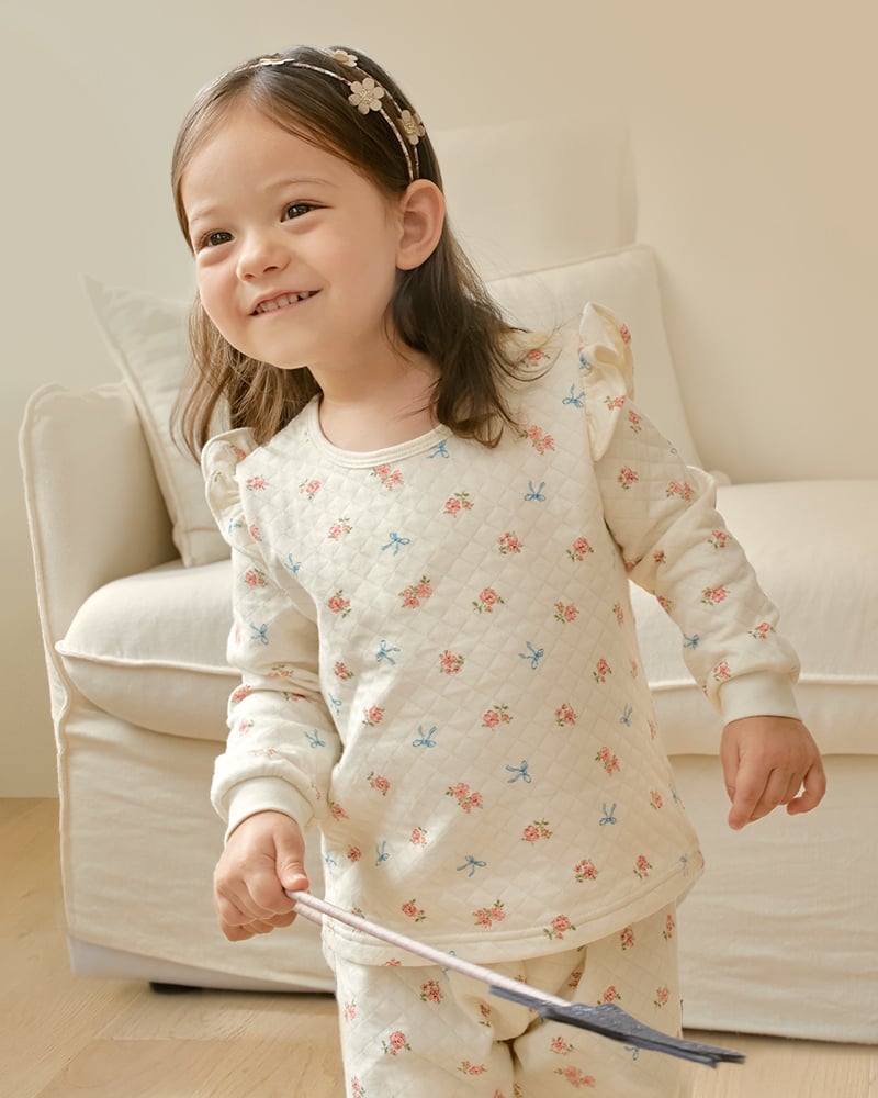 Bộ dài tay chần bông dày vừa cho bé gái U1291