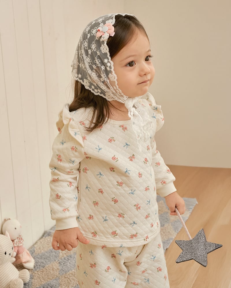 Bộ dài tay chần bông dày vừa cho bé gái U1291