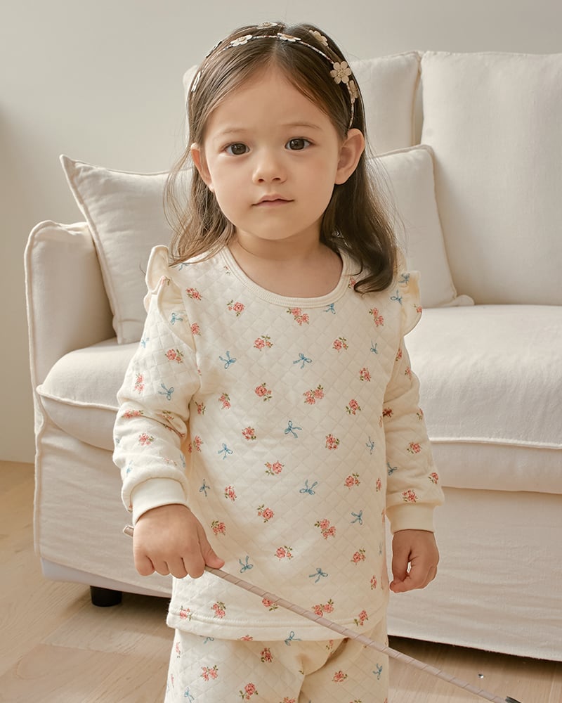 Bộ dài tay chần bông dày vừa cho bé gái U1291