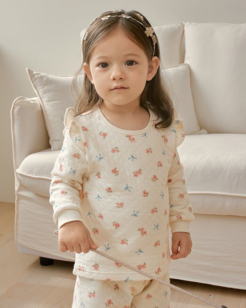 Bộ dài tay chần bông dày vừa cho bé gái U1291