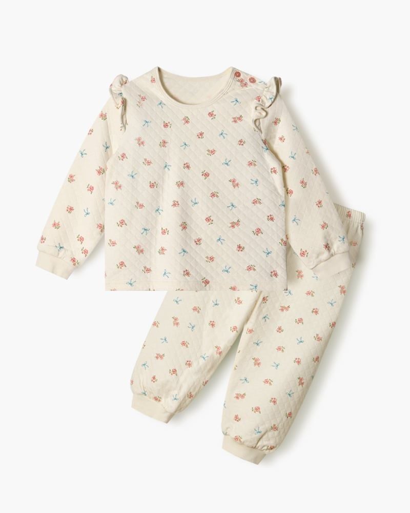 Bộ dài tay chần bông dày vừa cho bé gái U1291