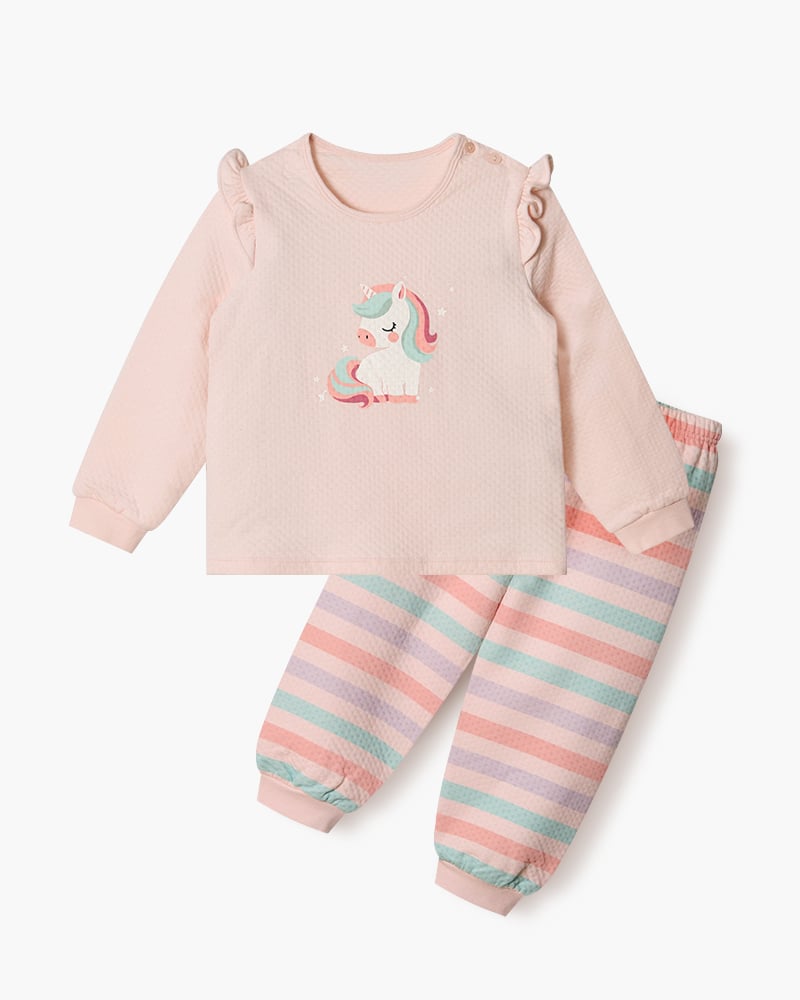 Bộ dài tay chần bông dày vừa cho bé gái U1290