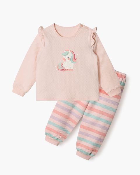 Bộ dài tay chần bông dày vừa cho bé gái U1290