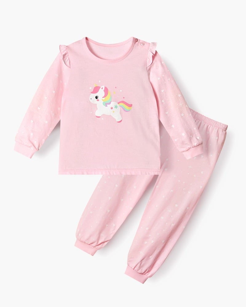 Bộ đồ dài cotton mịn dáng rộng bé gái U1309