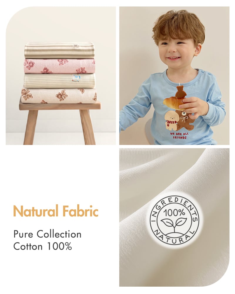 Bộ đồ dài dáng rộng cotton mịn bé trai và bé gái U1328