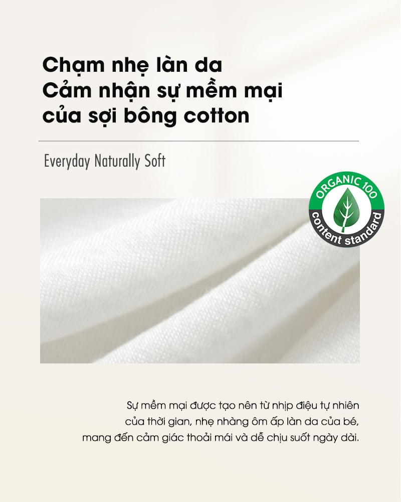 Bộ đồ dài dáng rộng cotton mịn bé gái U1332