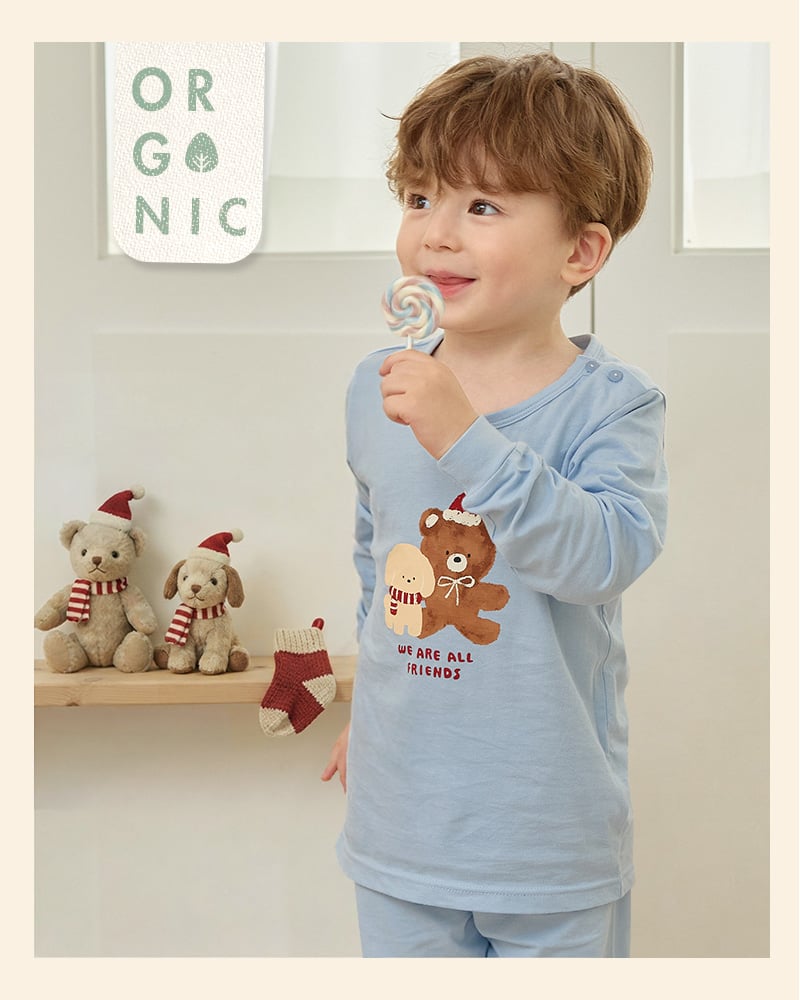 Bộ đồ dài dáng rộng cotton mịn bé trai và bé gái U1328