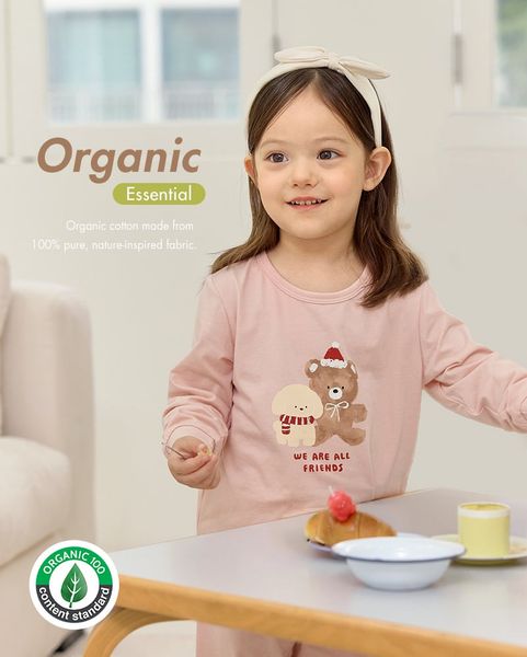 Bộ đồ dài dáng rộng cotton mịn bé gái U1327
