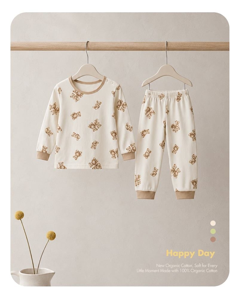 Bộ đồ dài dáng rộng cotton mịn bé trai U1331