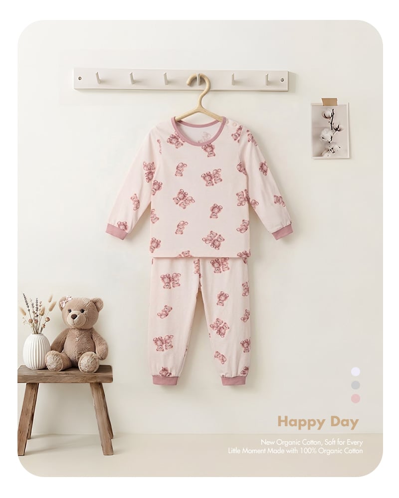 Bộ đồ dài dáng rộng cotton mịn bé gái U1332