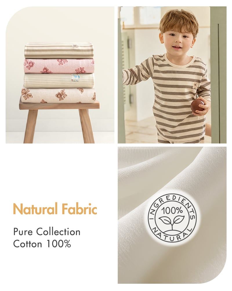 Bộ đồ dài dáng rộng cotton mịn bé trai và bé gái U1329