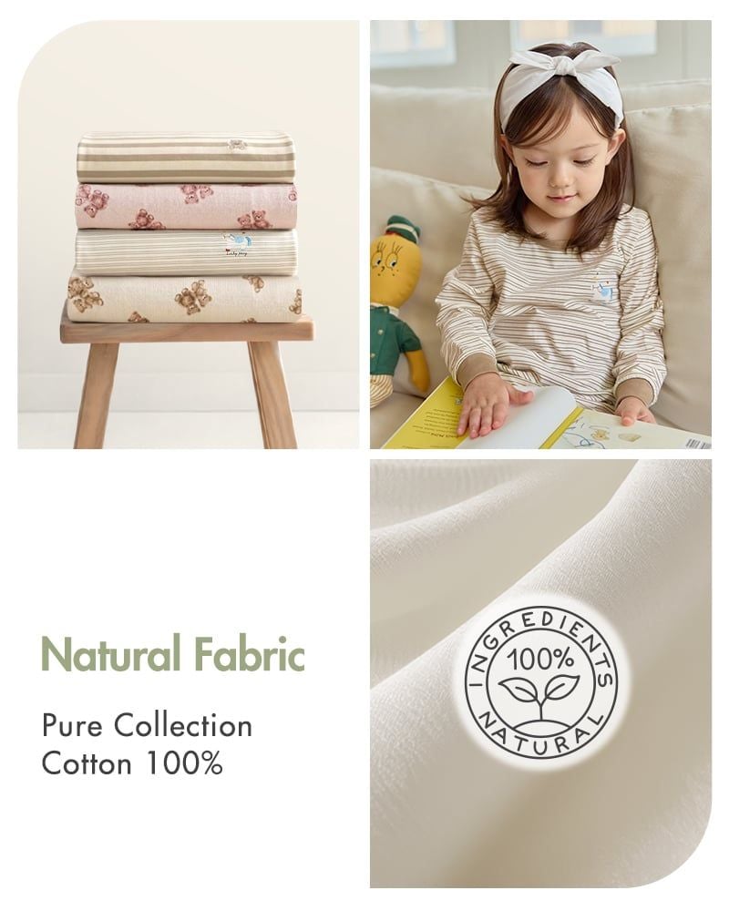 Bộ đồ dài dáng rộng cotton mịn bé trai và bé gái U1330