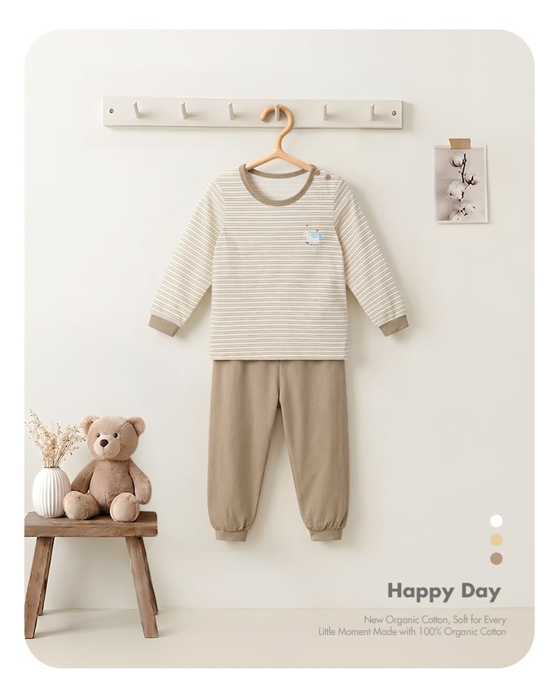 Bộ đồ dài dáng rộng cotton mịn bé trai và bé gái U1330