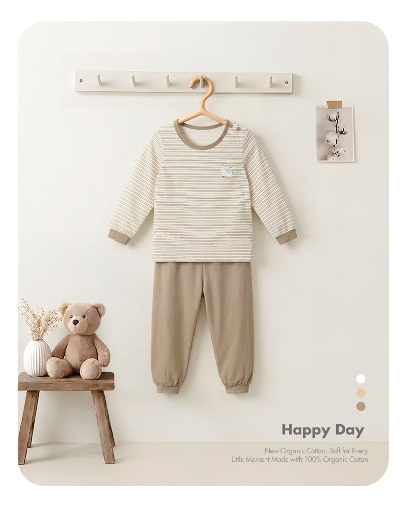 Bộ đồ dài dáng rộng cotton mịn bé trai và bé gái U1330