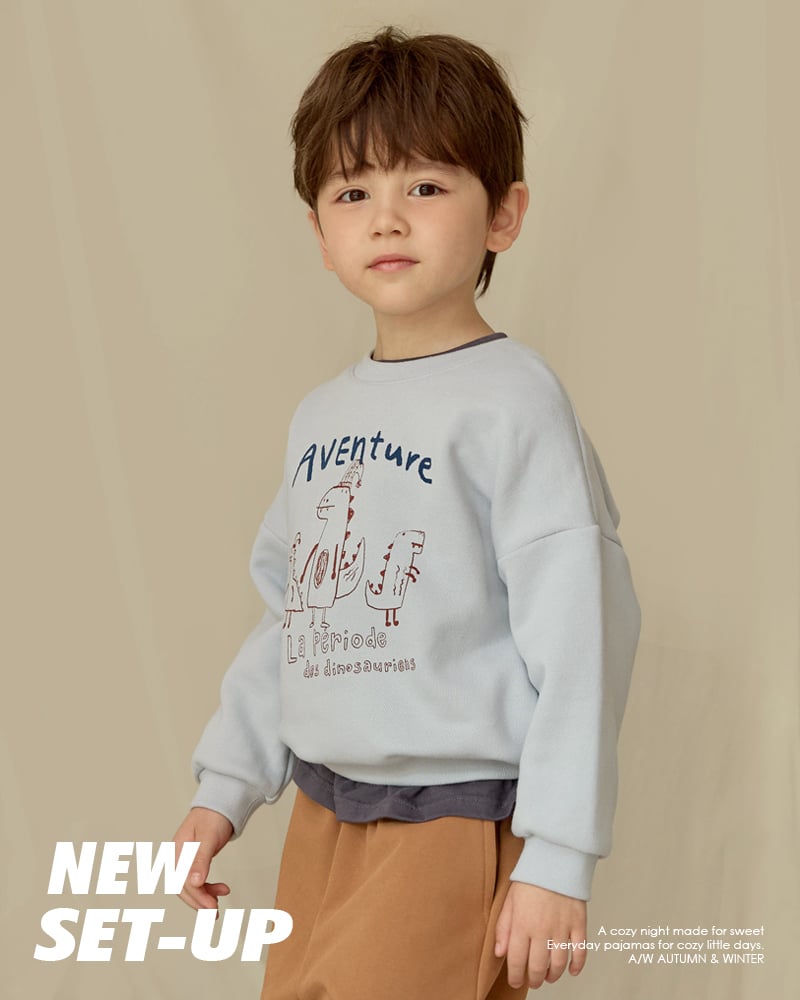 Bộ đồ dài dáng rộng vải nỉ da cá cotton bé trai U1343