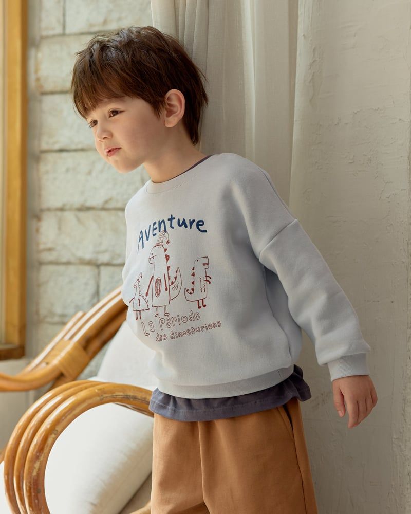 Bộ đồ dài dáng rộng vải nỉ da cá cotton bé trai U1343