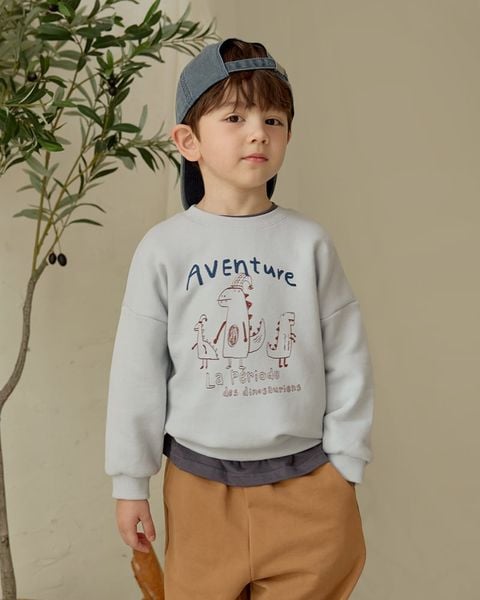 Bộ đồ dài dáng rộng vải nỉ da cá cotton bé trai U1343