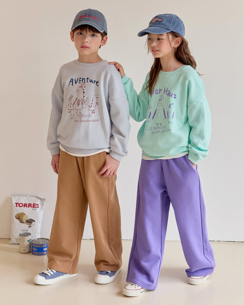 Bộ đồ dài dáng rộng vải nỉ da cá cotton bé trai U1343