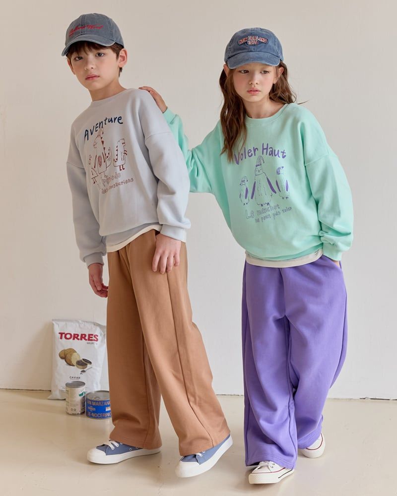 Bộ đồ dài dáng rộng vải nỉ da cá cotton bé gái U1342