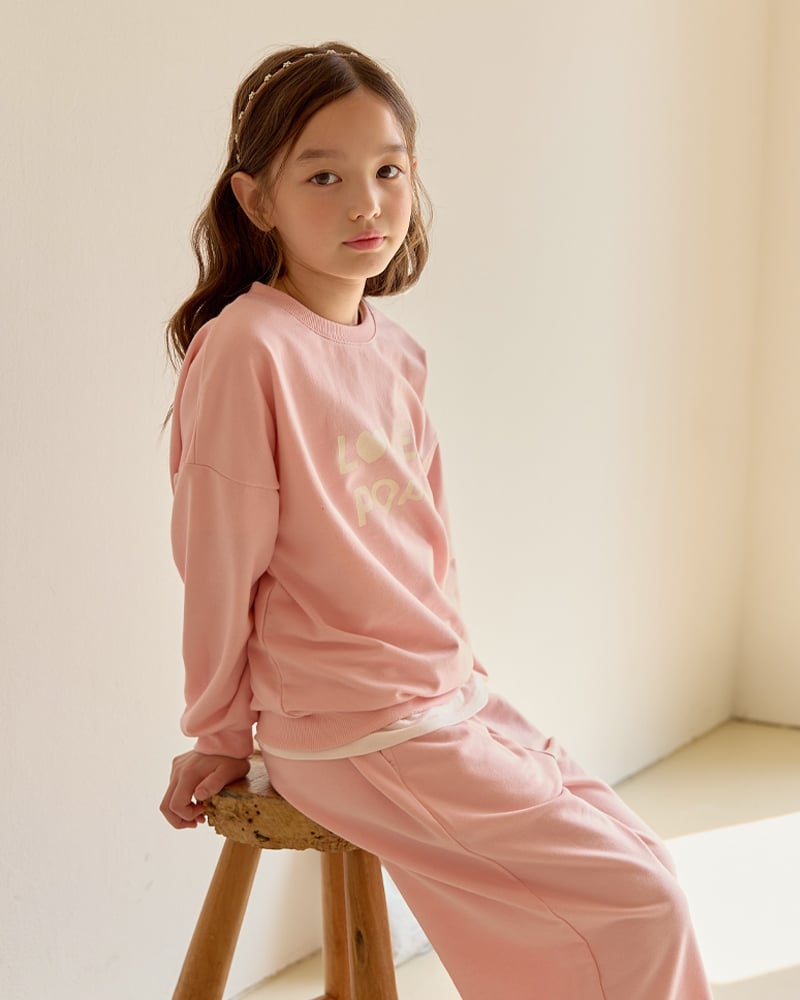 Bộ đồ dài dáng rộng vải nỉ da cá cotton bé gái U1346
