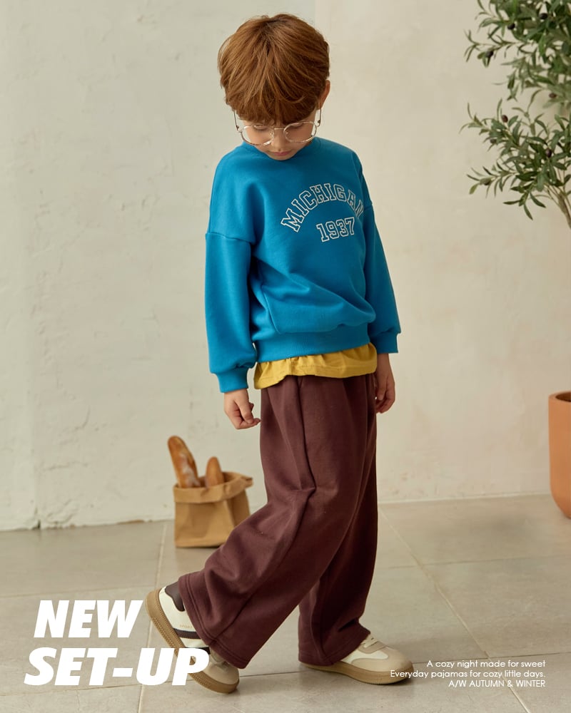 Bộ đồ dài dáng rộng vải nỉ da cá cotton bé trai và bé gái U1344