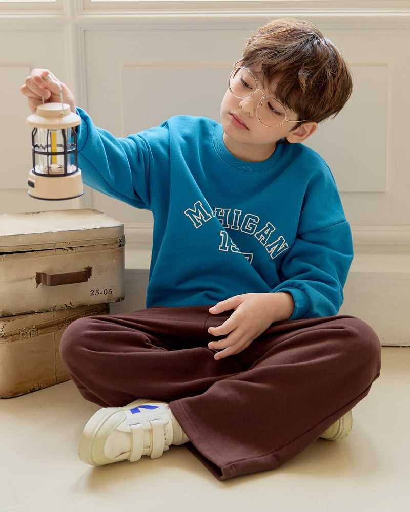 Bộ đồ dài dáng rộng vải nỉ da cá cotton bé trai và bé gái U1344