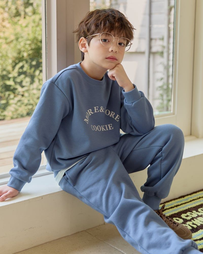 Bộ đồ dài dáng rộng vải nỉ da cá cotton bé trai và bé gái U1339