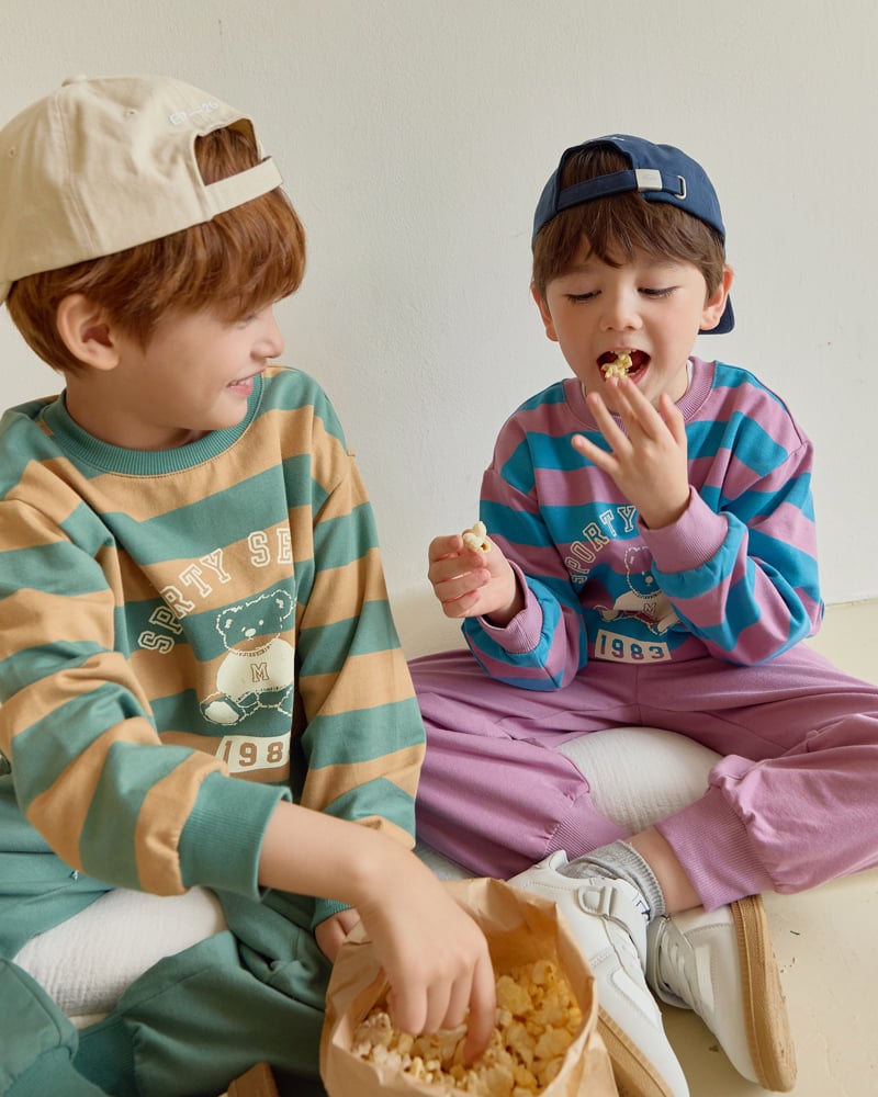 Bộ đồ dài dáng rộng vải nỉ da cá cotton bé trai và bé gái U1337