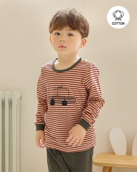 Bộ đồ dài dáng rộng cotton mịn bé trai U1321