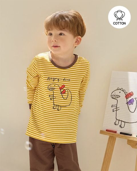 Bộ đồ dài dáng rộng cotton mịn bé trai và bé gái U1322