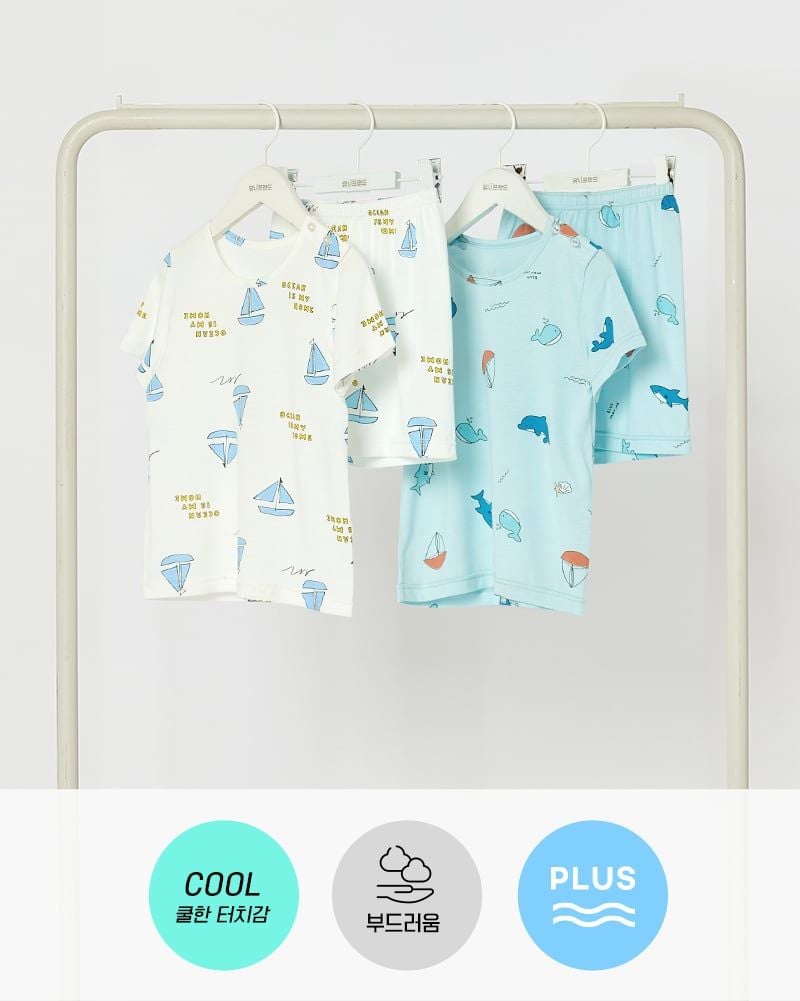 Bộ đồ ngắn vải Cool Rayon mềm mát bé trai và bé gái U3234