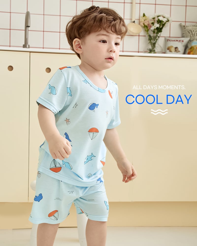 Bộ đồ ngắn vải Cool Rayon mềm mát bé trai và bé gái U3234