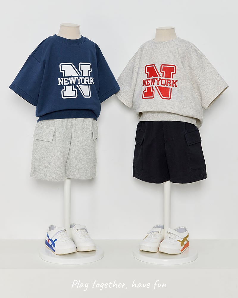 Quần short cargo basic vải cotton spandex cho bé trai và bé gái U950V