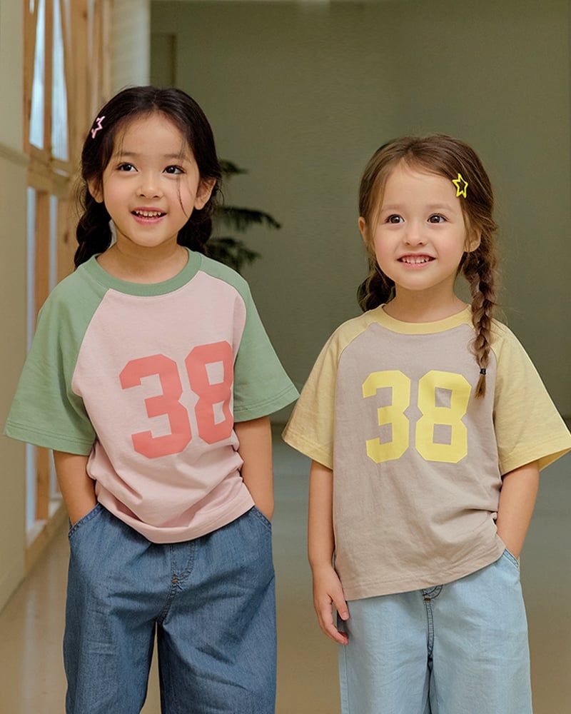 Áo thun tay ngắn Raglan vải cotton cho bé trai và bé gái U900N