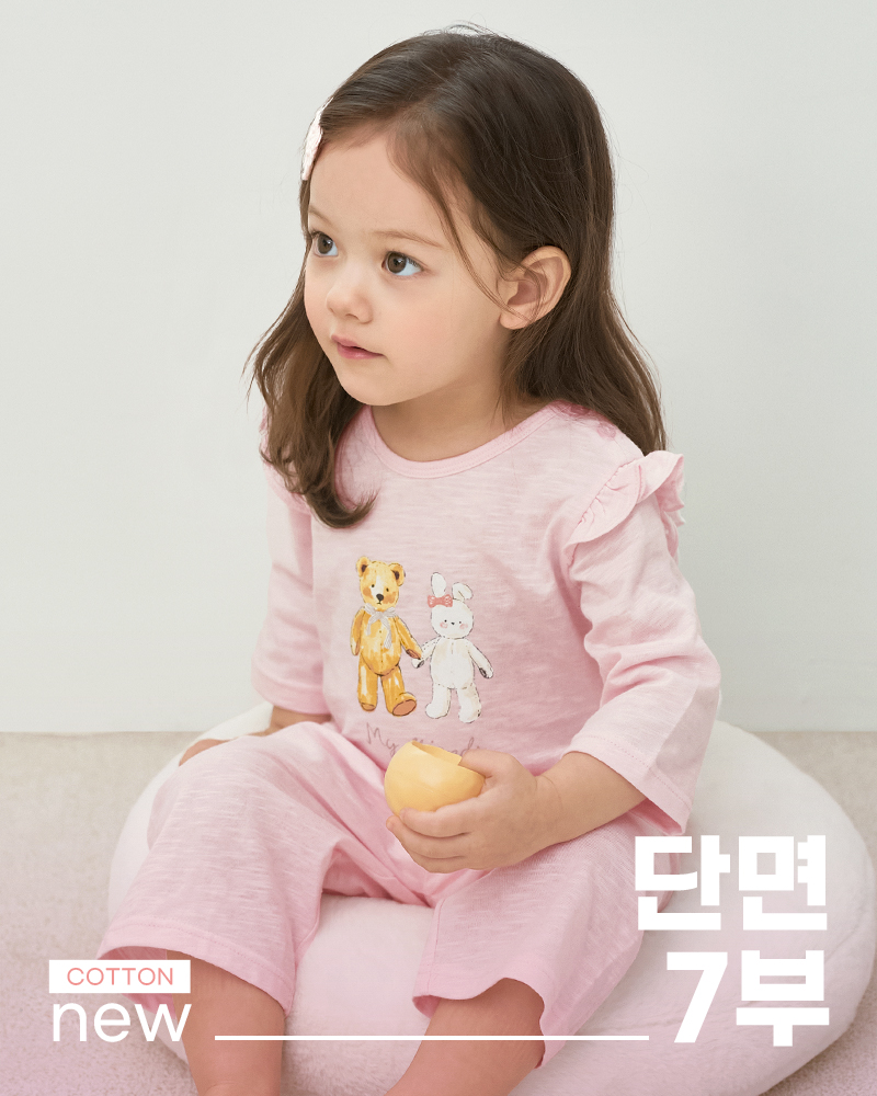 Bộ đồ lửng cotton mịn bé gái U2173