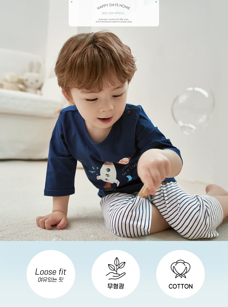 Bộ đồ lửng cotton mịn bé trai U2174