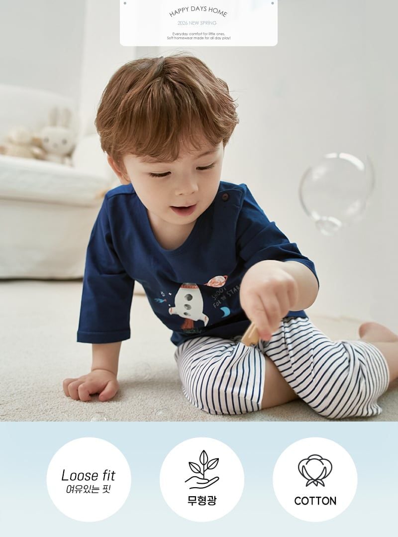 Bộ đồ lửng cotton mịn bé trai U2174