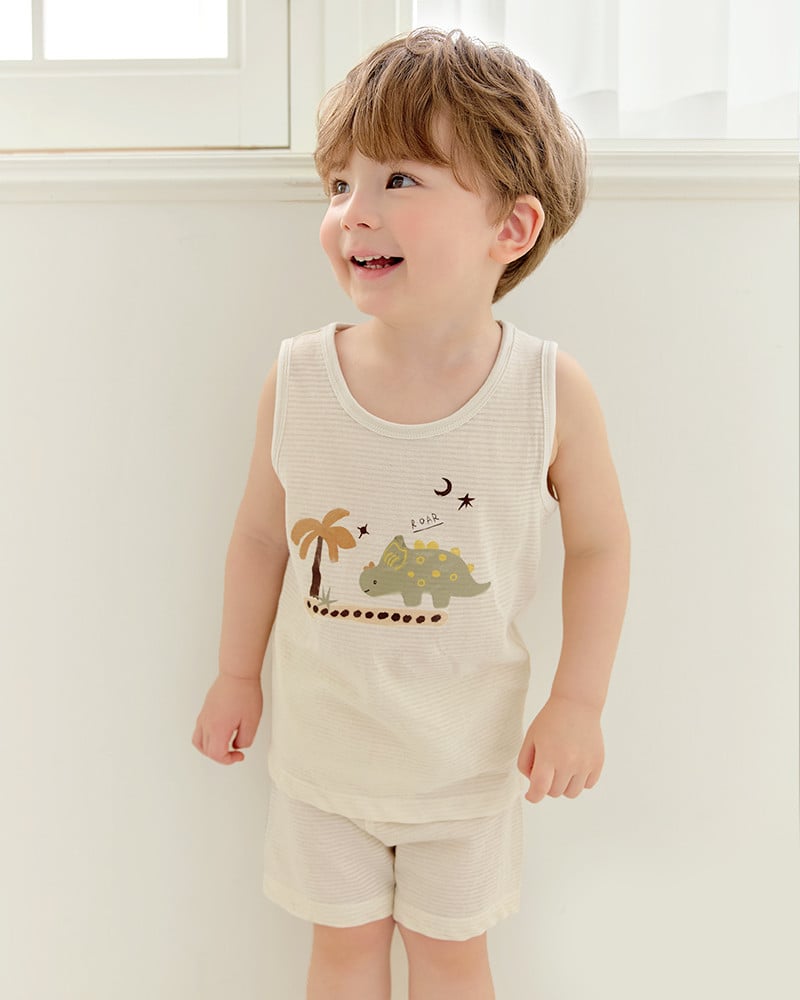 Bộ đồ ba lỗ cotton giấy bé trai U4112