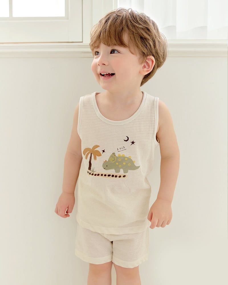 Bộ đồ ba lỗ cotton giấy bé trai U4112
