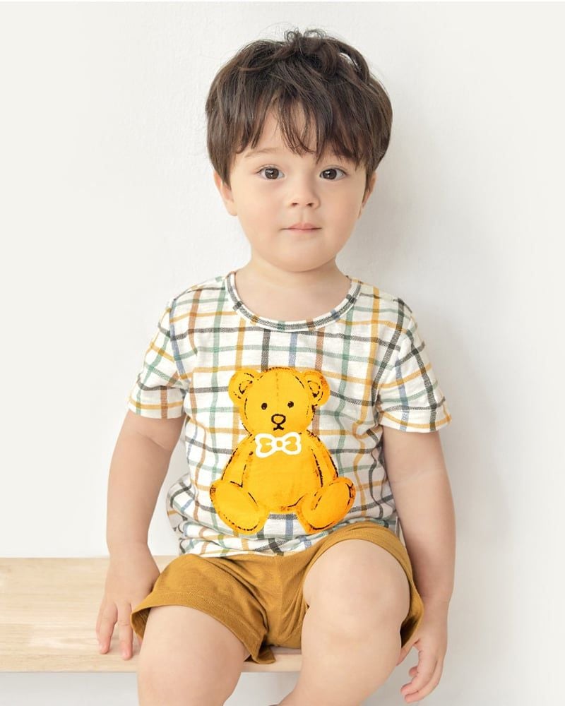 Bộ đồ ngắn cotton mịn bé trai và bé gái U3110