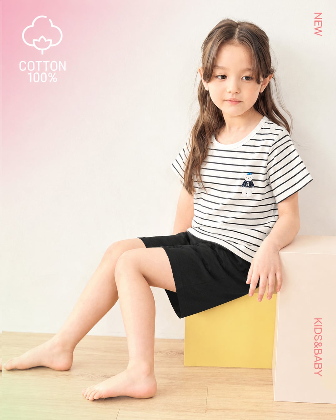 Bộ đồ ngắn cotton mịn bé trai và bé gái U3231