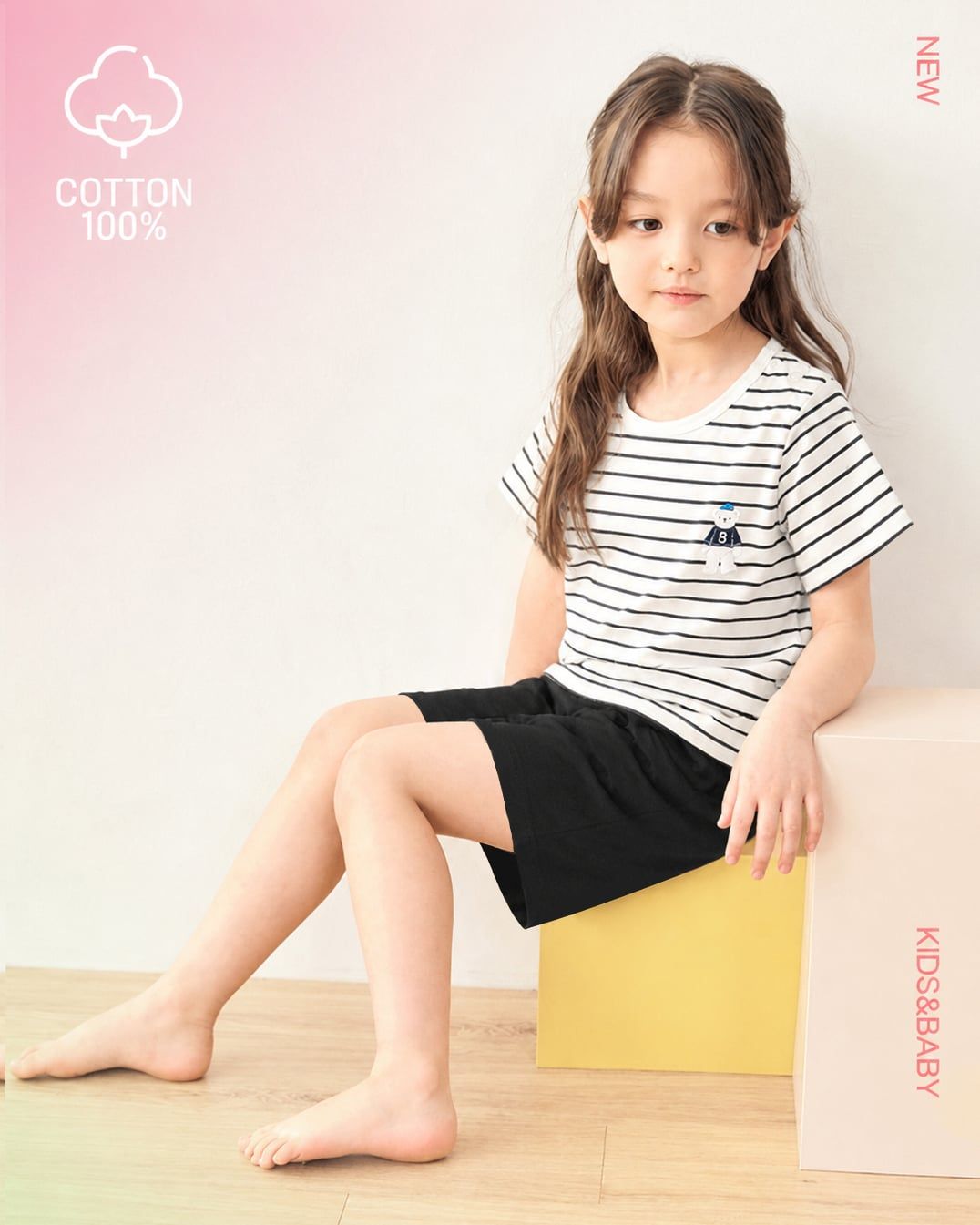 Bộ đồ ngắn cotton mịn bé trai và bé gái U3231