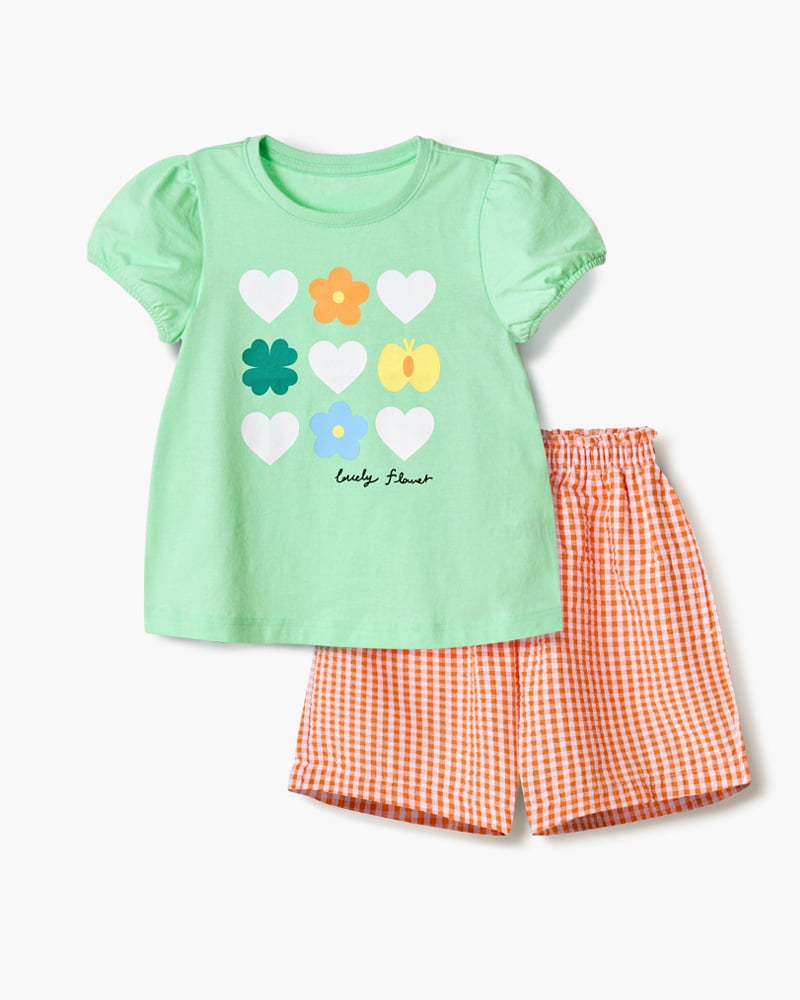 Bộ đồ ngắn cotton mịn bé gái U3216