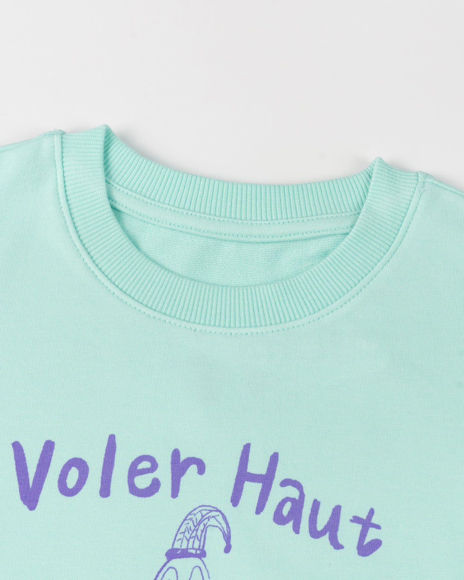 Bộ đồ dài dáng rộng vải nỉ da cá cotton bé gái U1342